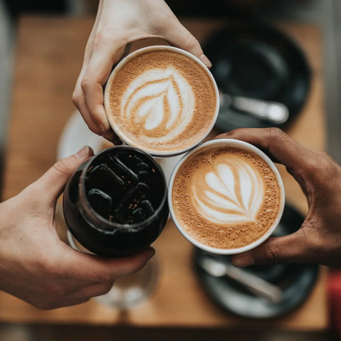 Three cups of coffee shared at Palmer's
